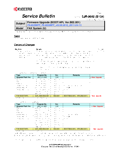 Kyocera SB-5JR-0002-B104  Kyocera Printer FS-6025-6030MFP SERVICEBULLETINS SB-5JR-0002-B104.pdf