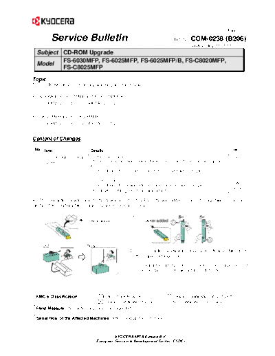Kyocera SB-COM-0238-B206  Kyocera Printer FS-6025-6030MFP SERVICEBULLETINS SB-COM-0238-B206.pdf