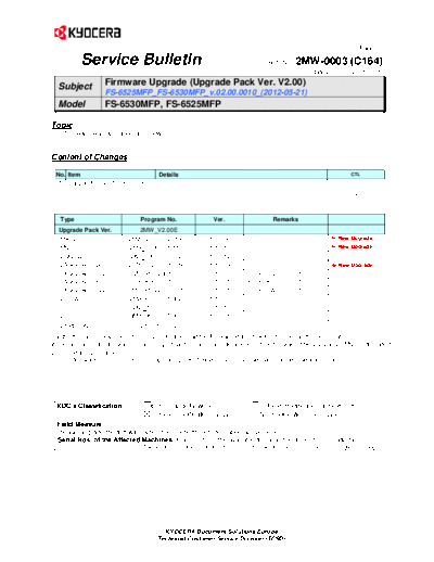 Kyocera SB-2MW-0003-C164  Kyocera Printer FS-6525-6530MFP SERVICEBULLETINS SB-2MW-0003-C164.pdf