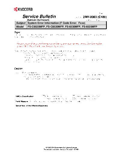 Kyocera SB-2MY-0003-C189  Kyocera Printer FS-6525-6530MFP SERVICEBULLETINS SB-2MY-0003-C189.pdf