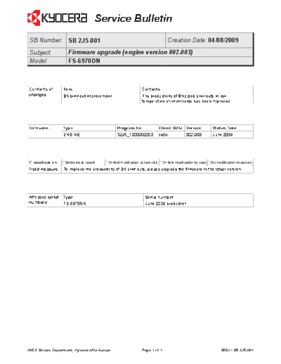 Kyocera 2J5-001  Kyocera Printer FS-6970 ServiceBulletins 2J5-001.pdf