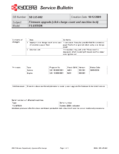 Kyocera 2J5-002  Kyocera Printer FS-6970 ServiceBulletins 2J5-002.pdf