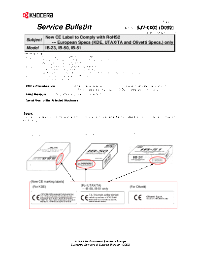 Kyocera SB-5JV-0002-D092  Kyocera Printer FS-6970 ServiceBulletins SB-5JV-0002-D092.pdf