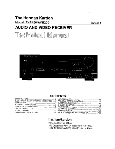 Harman Kardon AVR-100 & 200  Harman Kardon AVR AVR-100 & 200 AVR-100 & 200.pdf