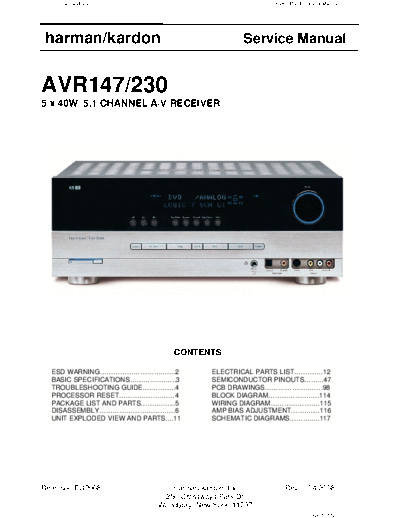 Harman Kardon AVR-147 & 230  Harman Kardon AVR AVR-147 & 230 AVR-147 & 230.pdf