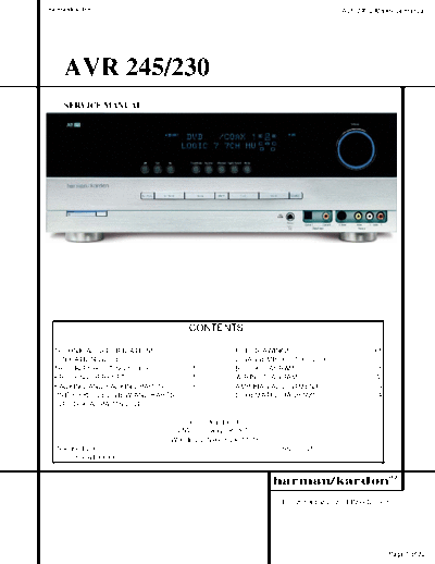 Harman Kardon AVR-245 & 230  Harman Kardon AVR AVR-245 & 230 AVR-245 & 230.pdf