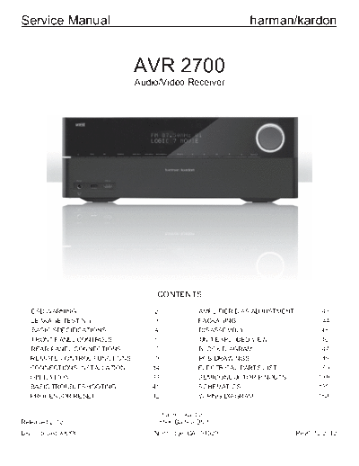 Harman Kardon AVR-2700 Rev 0  Harman Kardon AVR AVR-2700 AVR-2700 Rev 0.pdf