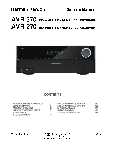 Harman Kardon AVR-370 & 270  Harman Kardon AVR AVR-370 & 270 AVR-370 & 270.pdf