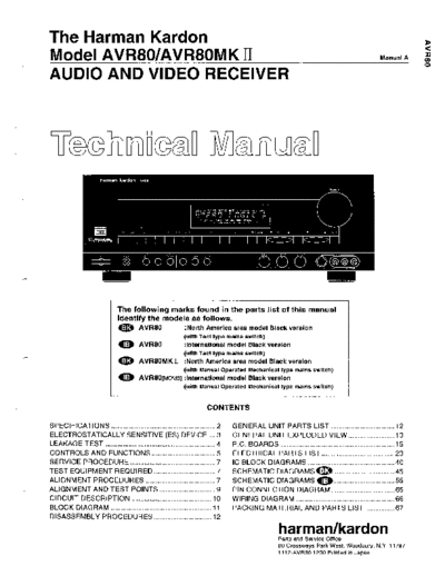 Harman Kardon AVR-80 & 80 MKII  Harman Kardon AVR AVR-80 & 80 MKII AVR-80 & 80 MKII.pdf