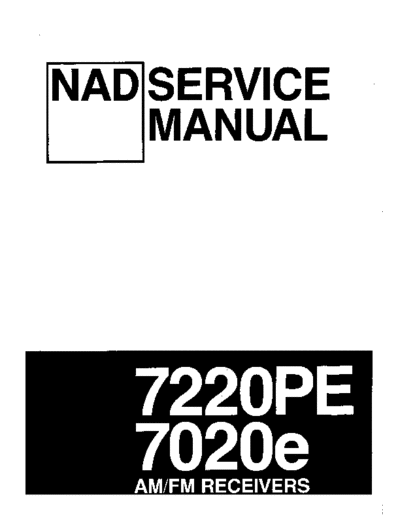 NAD 7220PE & 7020e  NAD Цифры 7220PE & 7020e 7220PE & 7020e.pdf