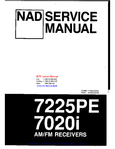 NAD 7225PE & 7020i  NAD  7225PE & 7020i 7225PE & 7020i.pdf