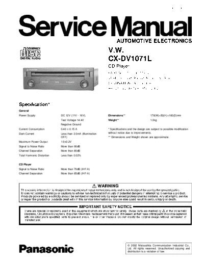 Volkswagen CX-DV1071  Volkswagen Car Audio CX-DV1071.pdf