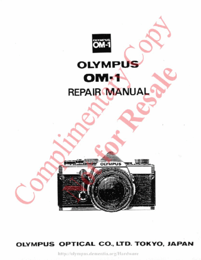 Olympus OM-1 Repair Manual  Olympus Cameras OLYMPUS_OM-1 OLYMPUS OM-1 Repair Manual.pdf