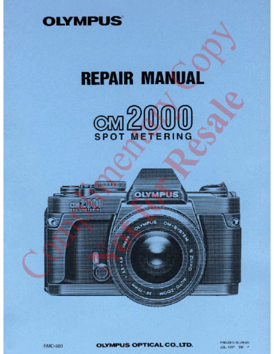 Olympus OM-2000 Repair Manual  Olympus Cameras OLYMPUS_OM-2000 OLYMPUS OM-2000 Repair Manual.pdf