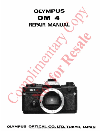 Olympus OM-4 Repair Manual  Olympus Cameras OLYMPUS_OM-4 OLYMPUS OM-4 Repair Manual.pdf