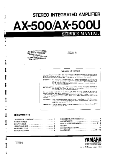 Yamaha AX-500 & 500U  Yamaha AX AX-500 & 500U AX-500 & 500U.pdf