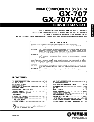 Yamaha GX-707  Yamaha GX GX-707 GX-707.PDF