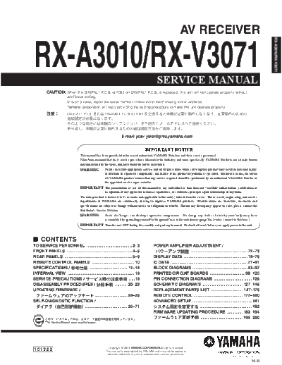 Yamaha RXA3010 CONTENTS  Yamaha RX RX-A3010 & V3071 RXA3010_CONTENTS.pdf