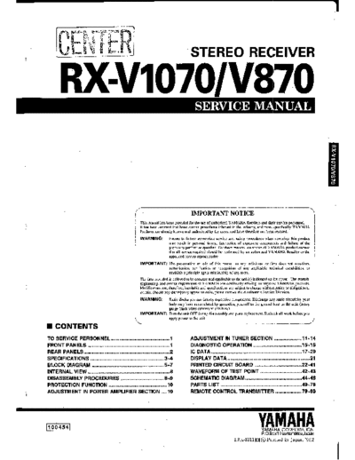 Yamaha RX-V1070 & V870  Yamaha RX RX-V1070 & V870 RX-V1070 & V870.pdf
