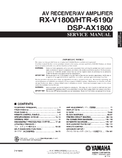 Yamaha RX-V1800 & HTR-6190  Yamaha RX RX-V1800 & HTR-6190 RX-V1800 & HTR-6190.pdf