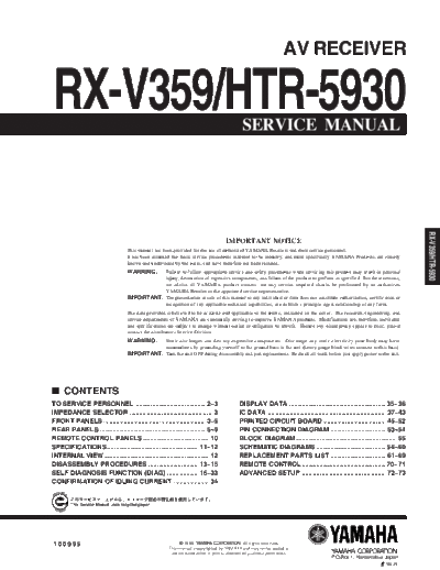 Yamaha RX-V359 & HTR-5930  Yamaha RX RX-V359 & HTR-5930 RX-V359 & HTR-5930.pdf