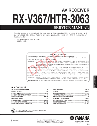 Yamaha RX-V367 & HTR-3063  Yamaha RX RX-V367 & HTR-3063 RX-V367 & HTR-3063.pdf