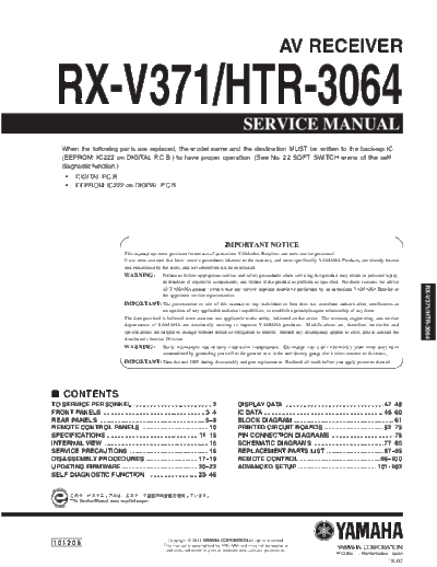 Yamaha RX-V371 & HTR-3064  Yamaha RX RX-V371 & HTR-3064 RX-V371 & HTR-3064.pdf
