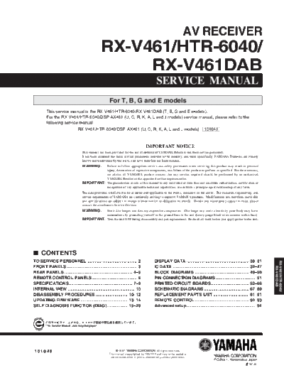 Yamaha RX-V461 & HTR-6040  Yamaha RX RX-V461 & HTR-6040 RX-V461 & HTR-6040.pdf