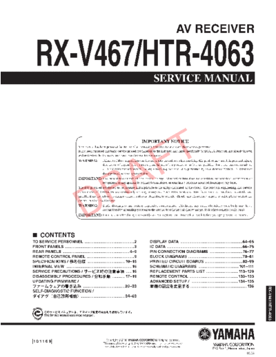 Yamaha RX-V467 & HTR-4063  Yamaha RX RX-V467 & HTR-4063 RX-V467 & HTR-4063.pdf