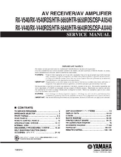 Yamaha RX-V540 & HTR-5650  Yamaha RX RX-V540 & HTR-5650 RX-V540 & HTR-5650.pdf