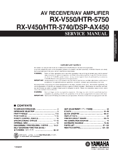 Yamaha RX-V550 & HTR-5750  Yamaha RX RX-V550 & HTR-5750 RX-V550 & HTR-5750.pdf