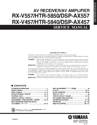 Yamaha RX-V557 & HTR-5850  Yamaha RX RX-V557 & HTR-5850 RX-V557 & HTR-5850.pdf