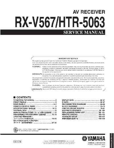Yamaha RX-V567 & HTR-5063  Yamaha RX RX-V567 & HTR-5063 RX-V567 & HTR-5063.pdf