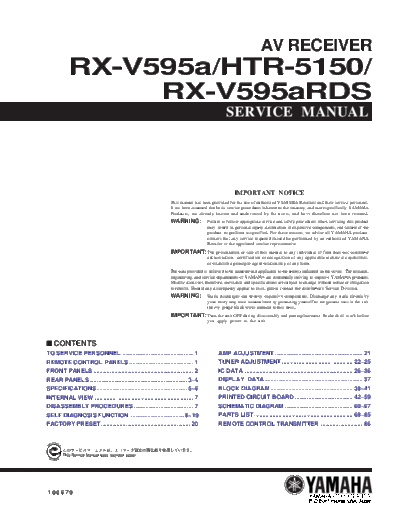 Yamaha RX-V595a & HTR-5150  Yamaha RX RX-V595a & HTR-5150 RX-V595a & HTR-5150.pdf