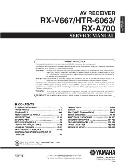 Yamaha RX-V667 & HTR-6063  Yamaha RX RX-V667 & HTR-6063 RX-V667 & HTR-6063.pdf