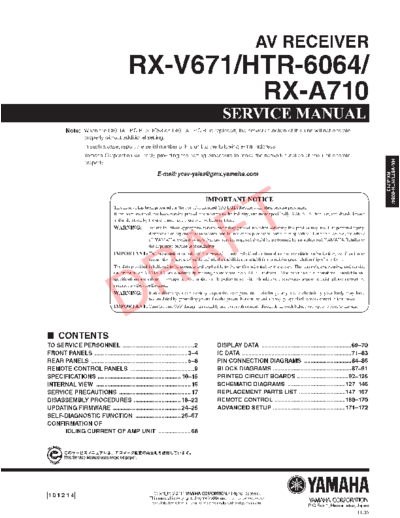Yamaha RX-V671 & HTR-6064  Yamaha RX RX-V671 & HTR-6064 RX-V671 & HTR-6064.pdf