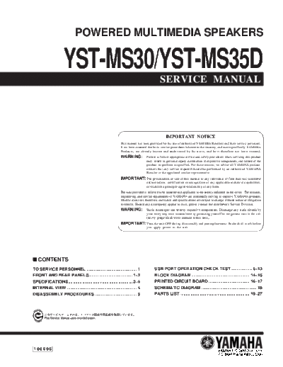 Yamaha YST-MS30 & MS35D  Yamaha YST YST-MS30 & MS35D YST-MS30 & MS35D.pdf
