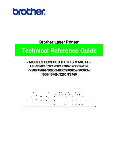 Brother Service Manual   Laser Printer Technical Reference Guide  Brother Printers Laser Service Manual Brother Laser Printer Technical Reference Guide.pdf