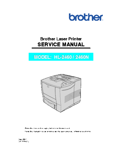 Brother HL-2460(n) Service Manual  Brother Printers Laser HL2460 Brother HL-2460(n) Service Manual.pdf