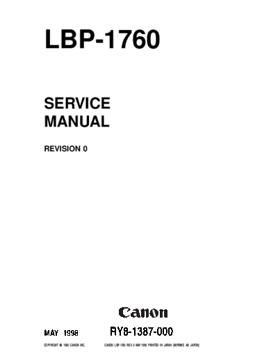 CANON LBP1760sm  CANON Printer LBP 1760 LBP1760sm.zip