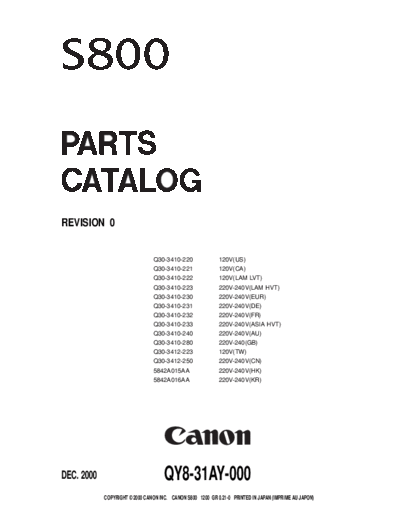 CANON S800pc  CANON Printer InkJet s800 S800pc.rar