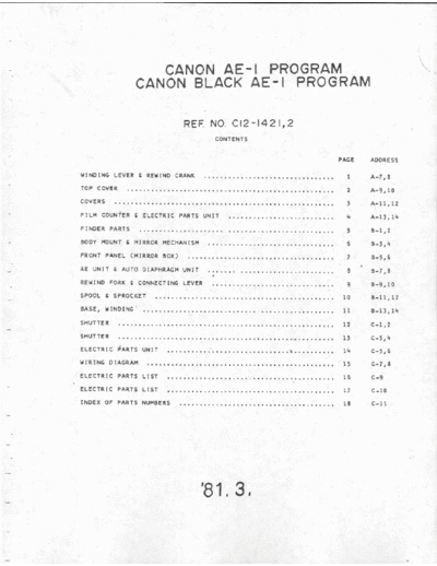 CANON AE1 P PARTSLIST  CANON Camera CANON_AE1 AE1_P_PARTSLIST.pdf