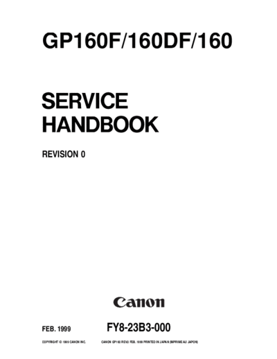 CANON GP160Fsh  CANON Copiers GP 160 GP160Fsh.pdf