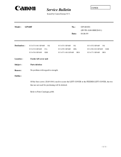 CANON gp160-01  CANON Copiers GP 405 ServBull gp160-01.pdf