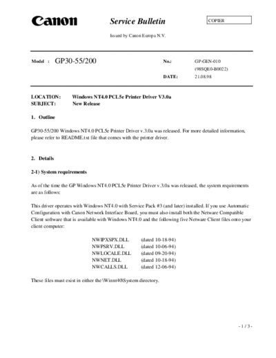 CANON gpgen-10  CANON Copiers GP 405 ServBull Jp_gen gpgen-10.pdf