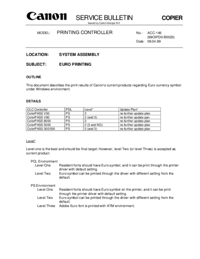 CANON acc-146  CANON Copiers GP 405 ServBull ServBullGP405 acc-146.pdf