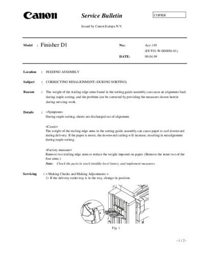 CANON acc-149  CANON Copiers GP 405 ServBull ServBullGP405 acc-149.pdf