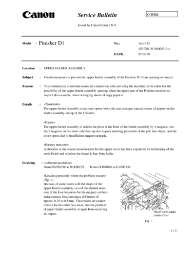 CANON acc-155  CANON Copiers GP 405 ServBull ServBullGP405 acc-155.pdf