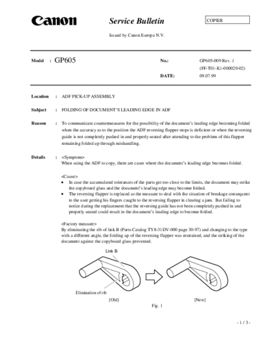 CANON gp605-09  CANON Copiers GP 405 ServBull ServBullGP605 gp605-09.pdf