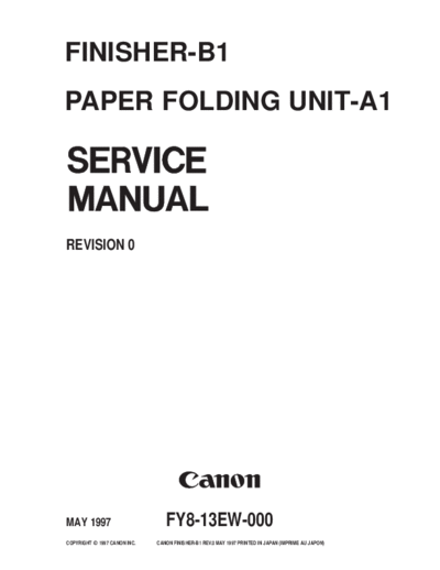 CANON Finisher-B1sm  CANON Copiers GP 605 Finisher Finisher-Folder B1 Finisher-B1sm.zip